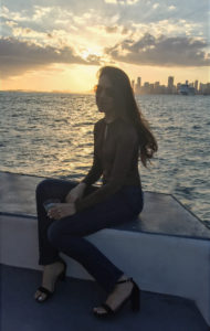 sunset boat miami girl